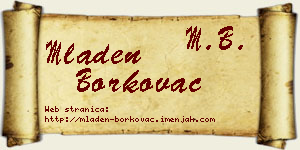 Mladen Borkovac vizit kartica
